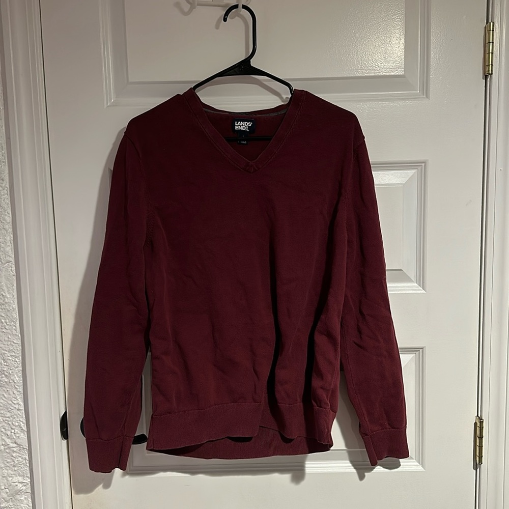 long sleeve V neck sweater